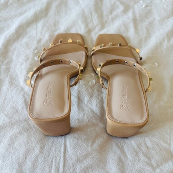 The Drop Avery Square Toe Two Strap High Heeled Sandal size 9 - Picture 2 of 7